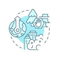 Environmental meteorology soft blue concept icon. Weather and climate of ecosystems. Atmospheric science. Round shape line illustration. Abstract idea. Graphic design. Easy to use in article vector