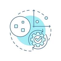 Sparse retrieval soft blue concept icon. Representing high dimensional data. Retrieval augmented generation. Round shape line illustration. Abstract idea. Graphic design. Easy to use in article vector