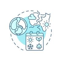 Weather patterns and air masses soft blue concept icon. Region climate experience. Atmospheric phenomena. Round shape line illustration. Abstract idea. Graphic design. Easy to use in presentation vector