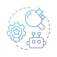 Assess for RPA opportunities blue gradient concept icon. Identifying tasks and processes for automation. Round shape line illustration. Abstract idea. Graphic design. Easy to use in article vector