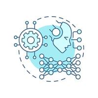 Variational autoencoder soft blue concept icon. Generate new similar to original data. RAG technologies. Round shape line illustration. Abstract idea. Graphic design. Easy to use in article vector