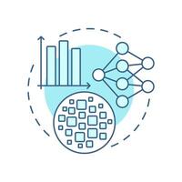 Dense s soft blue concept icon. Mathematical structures non zero values. AI integration. Round shape line illustration. Abstract idea. Graphic design. Easy to use in presentation vector
