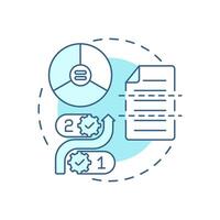 Fixed size chunking soft blue concept icon. Level of fragmentation strategy in RAG. Standardizing data. Round shape line illustration. Abstract idea. Graphic design. Easy to use in presentation vector