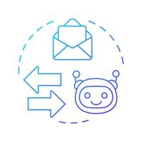 Pre defined trigger blue gradient concept icon. Integrating robotic process automation in routine tasks. Round shape line illustration. Abstract idea. Graphic design. Easy to use in presentation vector