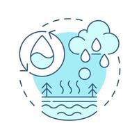 Water cycle soft blue concept icon. Earth surface liquid movement research. Atmospheric phenomena. Round shape line illustration. Abstract idea. Graphic design. Easy to use in presentation vector
