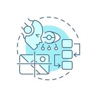 Vision transformer soft blue concept icon. Image recognition tasks improvement. RAG integration. Round shape line illustration. Abstract idea. Graphic design. Easy to use in presentation vector
