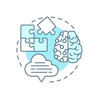 Semantic chunking soft blue concept icon. Meaningful content and topics. Level of segmentation strategy in RAG. Round shape line illustration. Abstract idea. Graphic design. Easy to use in article vector