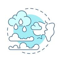 Stationary front soft blue concept icon. Cold and warm air masses meeting. Weather forecasting processes. Round shape line illustration. Abstract idea. Graphic design. Easy to use in article vector