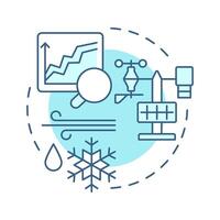 Agrometeorology soft blue concept icon. Impact of weather and climate on agribusiness. Forecasting purpose. Round shape line illustration. Abstract idea. Graphic design. Easy to use in article vector