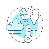 Warm front soft blue concept icon. Air masses interactions. Atmospheric phenomena for forecasting. Round shape line illustration. Abstract idea. Graphic design. Easy to use in presentation vector