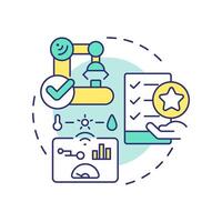 Equipment and technology multi color concept icon. Advanced tools and systems used in manufacturing. Round shape line illustration. Abstract idea. Graphic design. Easy to use in article vector