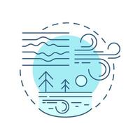 Microscale meteorology soft blue concept icon. Smallest atmospheric phenomena studying. Local weather. Round shape line illustration. Abstract idea. Graphic design. Easy to use in article vector