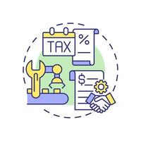 Manufacturing overhead multi color concept icon. Production costs. Taxes and maintenance expenses. Round shape line illustration. Abstract idea. Graphic design. Easy to use in article vector