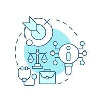 Domain specific knowledge soft blue concept icon. Specialized databases request. Benefit of RAG services. Round shape line illustration. Abstract idea. Graphic design. Easy to use in presentation vector