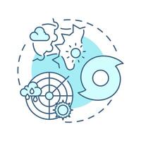 Meteorology soft blue concept icon. Studying data for weather forecasting. Atmospheric science. Round shape line illustration. Abstract idea. Graphic design. Easy to use in presentation vector