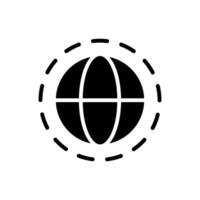 Atmosphere of Earth black glyph icon. Ozone layer surrounding planet. Protective function. Environmental science. Silhouette symbol on white space. Solid pictogram. Isolatedillustration vector