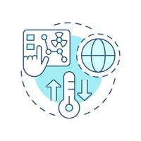Atmospheric physics soft blue concept icon. Atmosphere physical properties and processes. Weather forecast. Round shape line illustration. Abstract idea. Graphic design. Easy to use in presentation vector