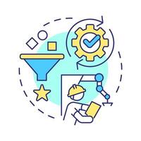 Sort multi color concept icon. 5S methodology. Organizing and eliminating unnecessary items in workspace. Round shape line illustration. Abstract idea. Graphic design. Easy to use in article vector