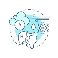 Atmospheric pressure soft blue concept icon. Predicting weather changes by air weight. Natural phenomena. Round shape line illustration. Abstract idea. Graphic design. Easy to use in presentation vector
