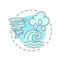 Mesoscale meteorology soft blue concept icon. Cloud physics and dynamics. Weather forecasting tools. Round shape line illustration. Abstract idea. Graphic design. Easy to use in presentation vector
