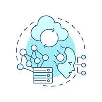 Non parametric memory soft blue concept icon. Prominent approach in statistical analysis. RAG development. Round shape line illustration. Abstract idea. Graphic design. Easy to use in article vector