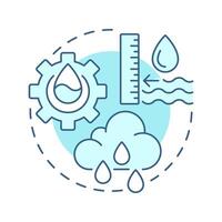 Hydrometeorology soft blue concept icon. Managing water resources research. Application of meteorology. Round shape line illustration. Abstract idea. Graphic design. Easy to use in presentation vector