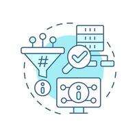 Retrieval soft blue concept icon. Accessing stored data algorithm. AI information control. RAG process. Round shape line illustration. Abstract idea. Graphic design. Easy to use in article vector