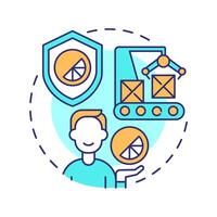 Private label multi color concept icon. Business ownership. Product customization and manufacturing. Round shape line illustration. Abstract idea. Graphic design. Easy to use in article vector