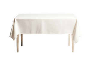 White Tablecloth Draped On A Simple Wooden Table png
