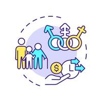 Demographic analysis multi color concept icon. Examining basic characteristics. Audience measurement. Round shape line illustration. Abstract idea. Graphic design. Easy to use in infographic vector