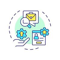 Case management multi color concept icon. Core feature of FMS system. Field service management. Round shape line illustration. Abstract idea. Graphic design. Easy to use in article vector