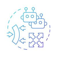Elastic scalability blue gradient concept icon. RPA flexibility for business needs. Robotic process automation. Round shape line illustration. Abstract idea. Graphic design. Easy to use in article vector