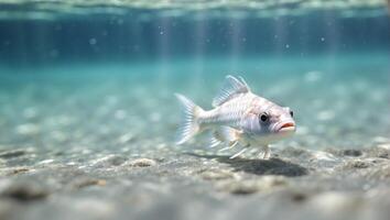 A small fish swimming in the water photo