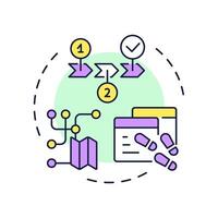 User journey mapping multi color concept icon. Identify friction points. Website visitor tracking method. Round shape line illustration. Abstract idea. Graphic design. Easy to use in presentation vector