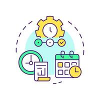 Time accounting multi color concept icon. Real-time tracking and monitoring. Field service management. Round shape line illustration. Abstract idea. Graphic design. Easy to use in article vector