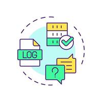 Real-time knowledge multi color concept icon. Tracking and monitoring. Field service management. Round shape line illustration. Abstract idea. Graphic design. Easy to use in article vector