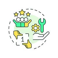 Improve first-time fix rate multi color concept icon. Benefit of FSM. Field service management. Round shape line illustration. Abstract idea. Graphic design. Easy to use in article vector