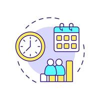 Situational analysis multi color concept icon. Examine context of communication place. Auditory studying. Round shape line illustration. Abstract idea. Graphic design. Easy to use in infographic vector