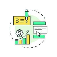 Increase revenue steam multi color concept icon. Expand services. Benefit of FSM. Field service management. Round shape line illustration. Abstract idea. Graphic design. Easy to use in article vector