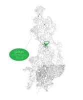 Gitega Burundi,detail Streets Roads Map with location pin, illustration element image vector