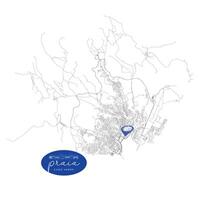Praia ,Cabo Verde.detail Streets Roads Map with location pin, illustration element image vector