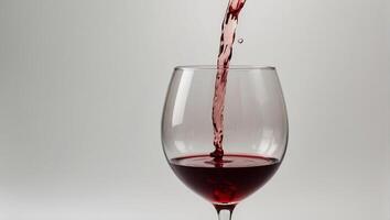 Red wine pouring into a glass photo