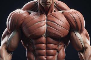 The muscles of a man are shown in this image photo