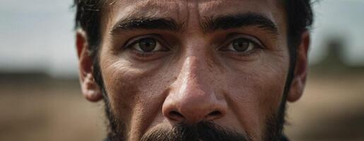 A close up of a man with a beard photo