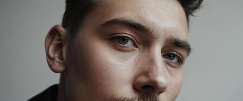A close up of a man with a mustache photo
