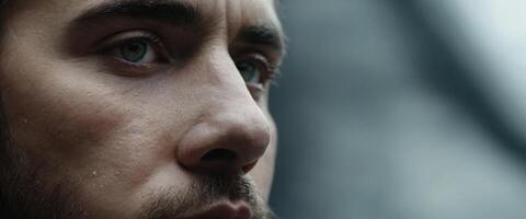 A close up of a man with a beard photo