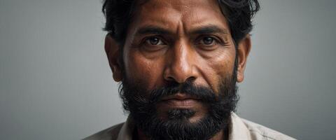A close up of a man with a beard photo