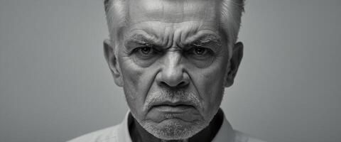An older man with a serious expression photo