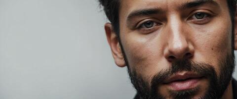 A close up of a man with a beard photo