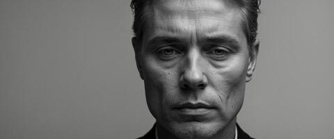 A man with a serious look on his face photo